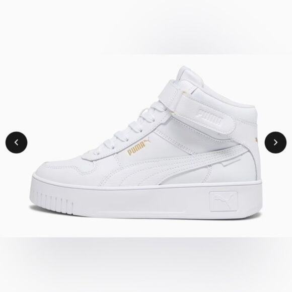 PUMA CA Pro Mid White/Team Gold Women’s US 10.5 Leather Sneakers NWOB 387213-01 - Picture 3 of 13